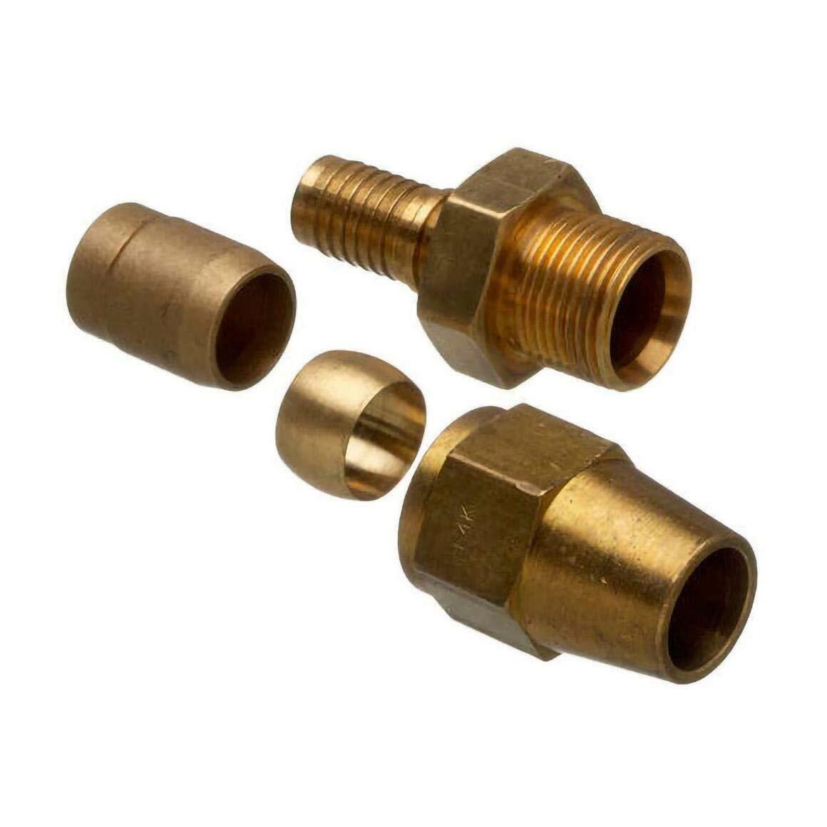 Gates G40460-1010B Air Brake Compression Coupling Brass C14 1/2" Hose Coupling
