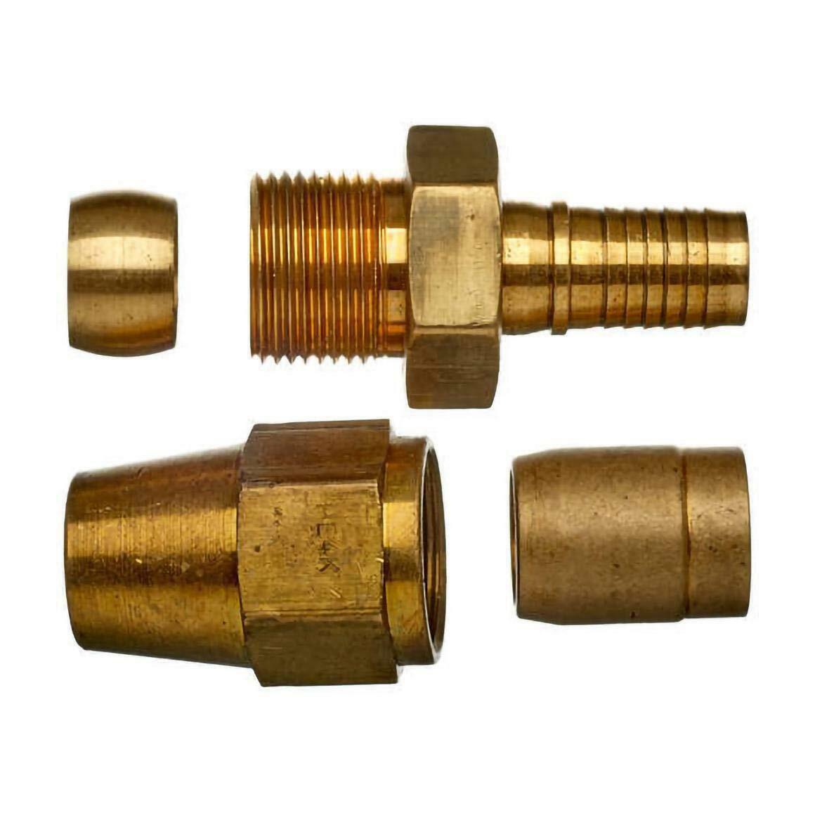 Gates G40460-1010B Air Brake Compression Coupling Brass C14 1/2" Hose Coupling