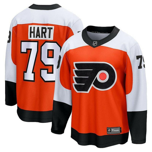 Fanatics Carter Hart Flyers Jersey Home Premier Breakaway Orange Large