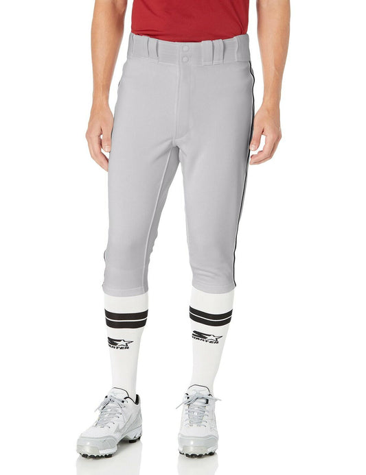 Mizuno Premier Short Piped Pants, Boys, Medium, Grey/Black - Activewear
