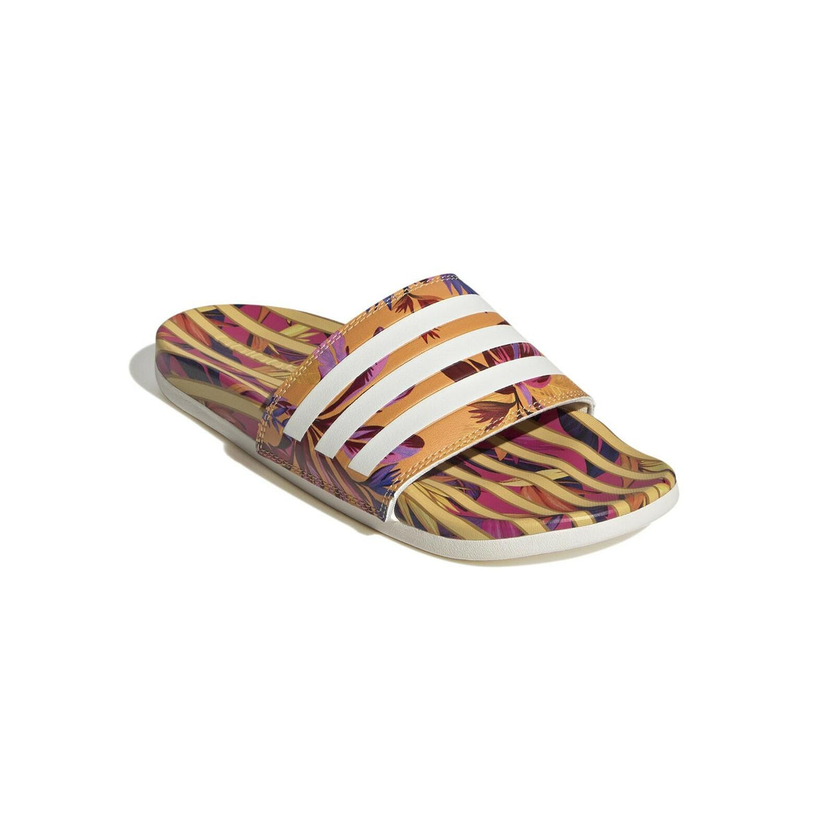 adidas Adult Adilette Comfort Slides Chalk White/Chalk White/Matte Silver 9