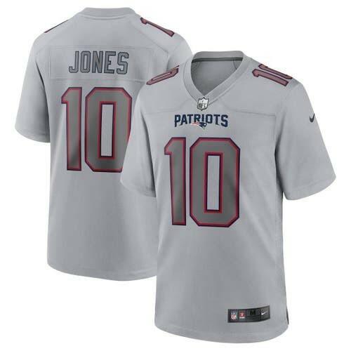 Nike Men's Mac Jones Gray Patriots Atmosphere Fashion Game Jersey - !