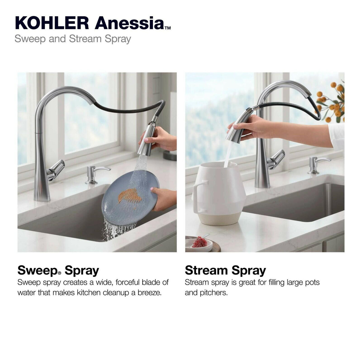 Kohler Anessia R31890-VS Touchless Pull-Down Kitchen Faucet Vibrant Stainless