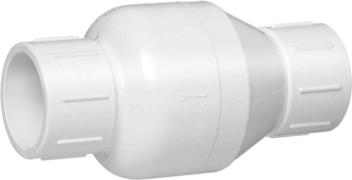 Homewerks 2'' PVC In-Line Check Ball Valve Schedule 40 White