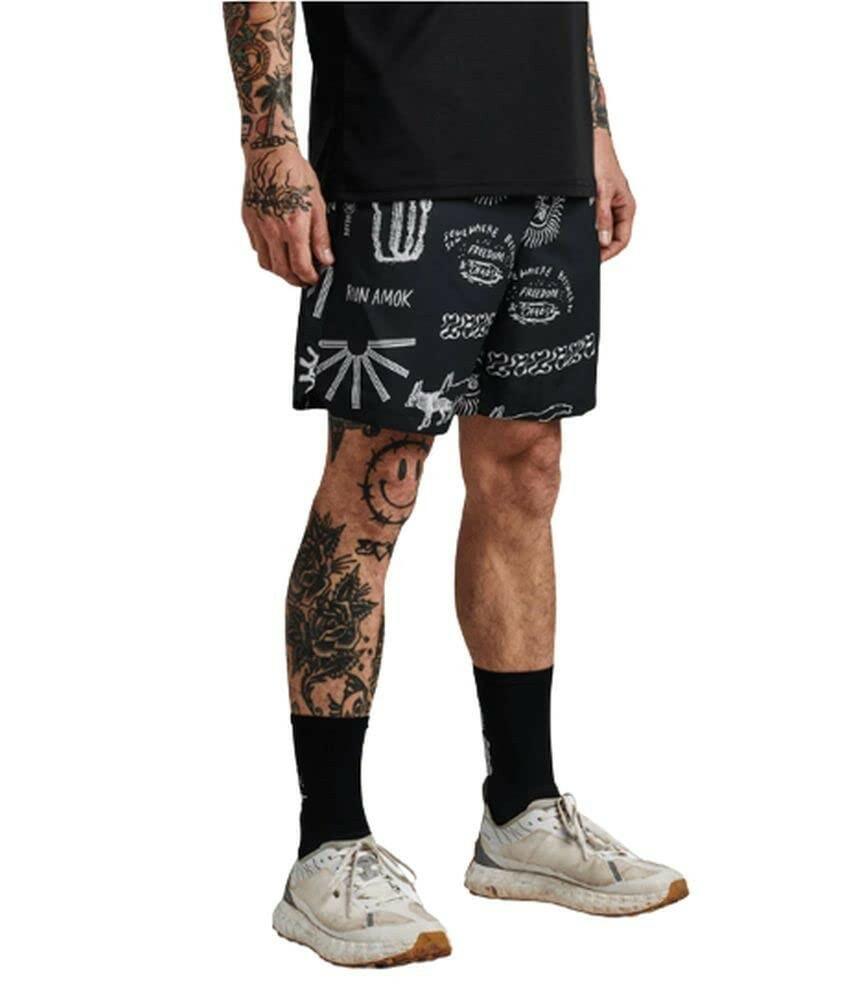 Roark Serrano 2.0 Men's 8" Shorts Medium Black Print Run Amok Stretch