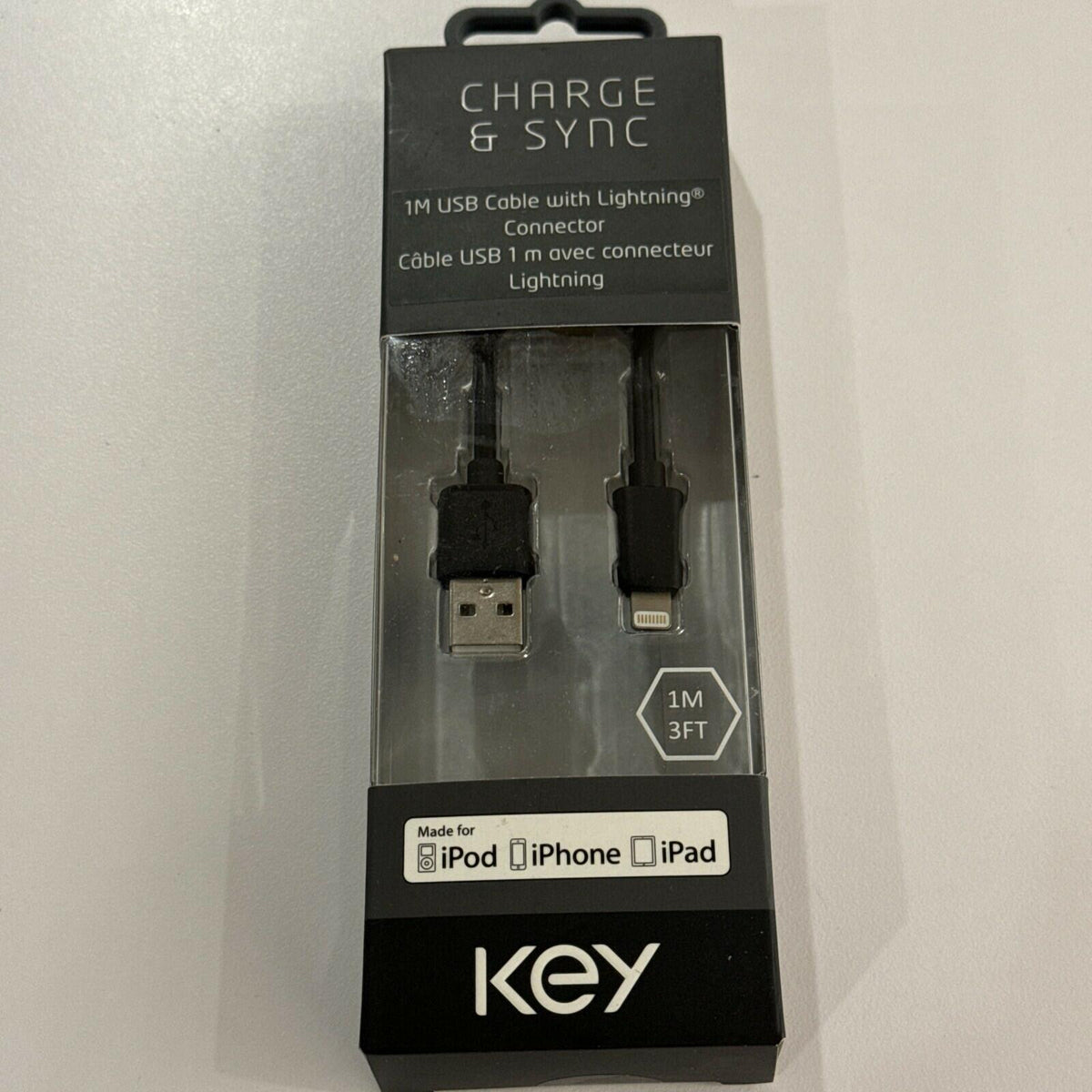 MFi Certified 3.3ft Lightning Cable for iPhone 8-14, Fast Charging, Black