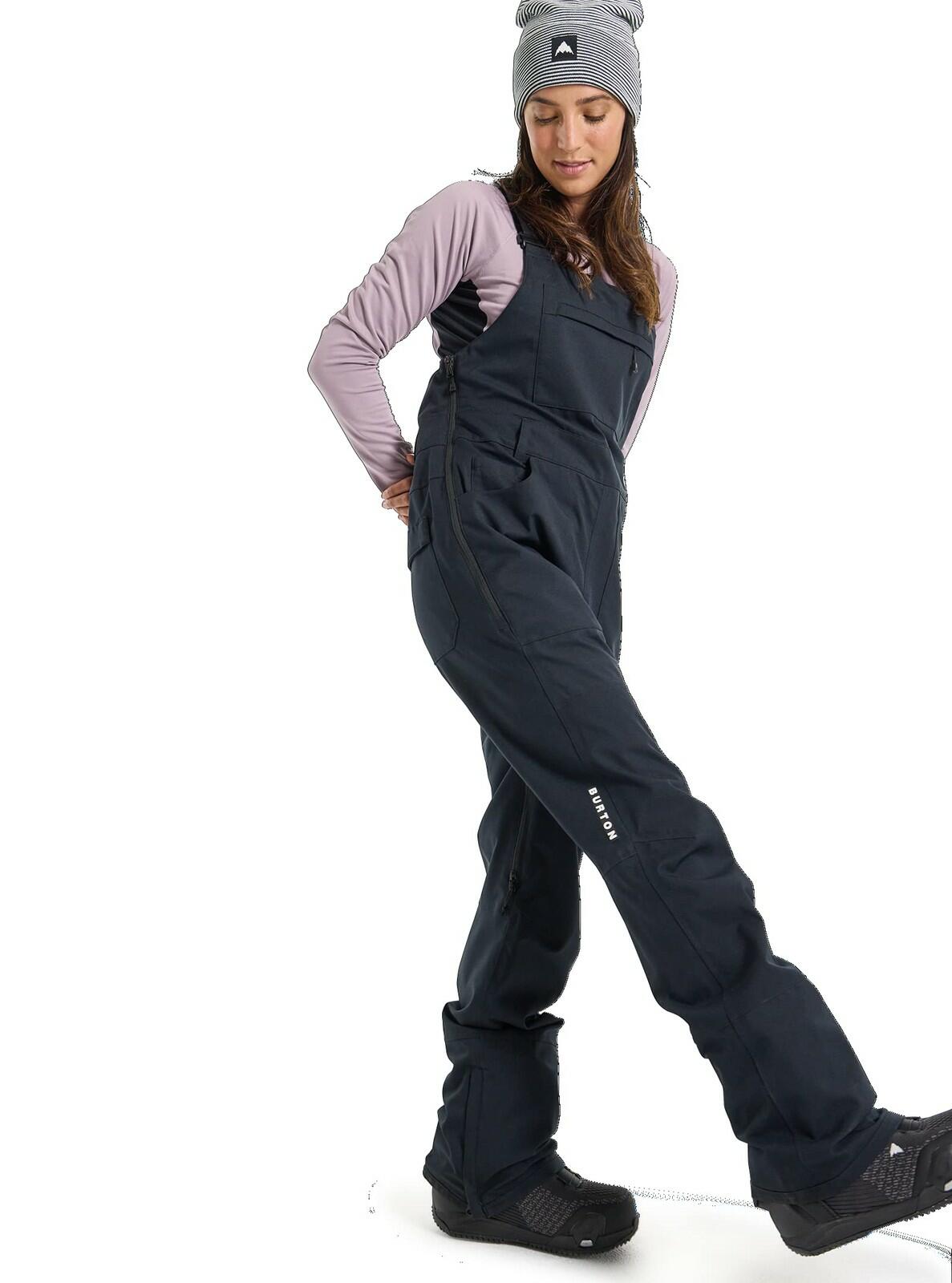Burton Women's Avalon 2L Stretch Bib Pants, True Black, XL Waterproof Snow Gear