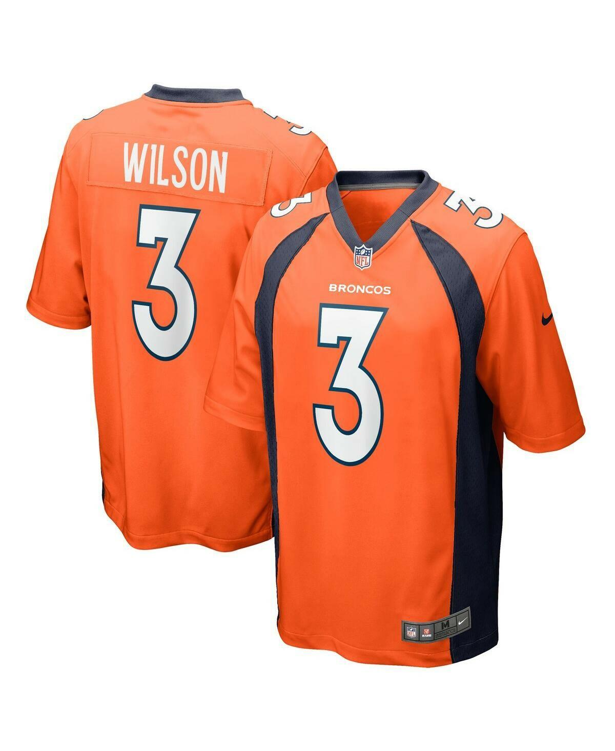 Nike Men's Russell Wilson Orange Denver Broncos NFL Game Jersey Size XL