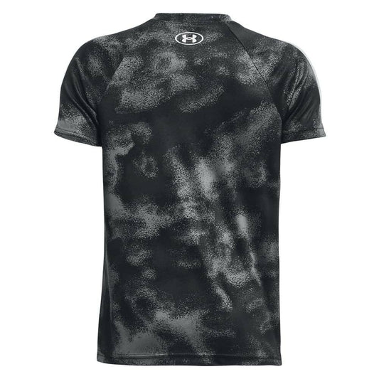 Under Armour Tech Big Logo Boys Short Sleeve T-Shirt Black White Size XS