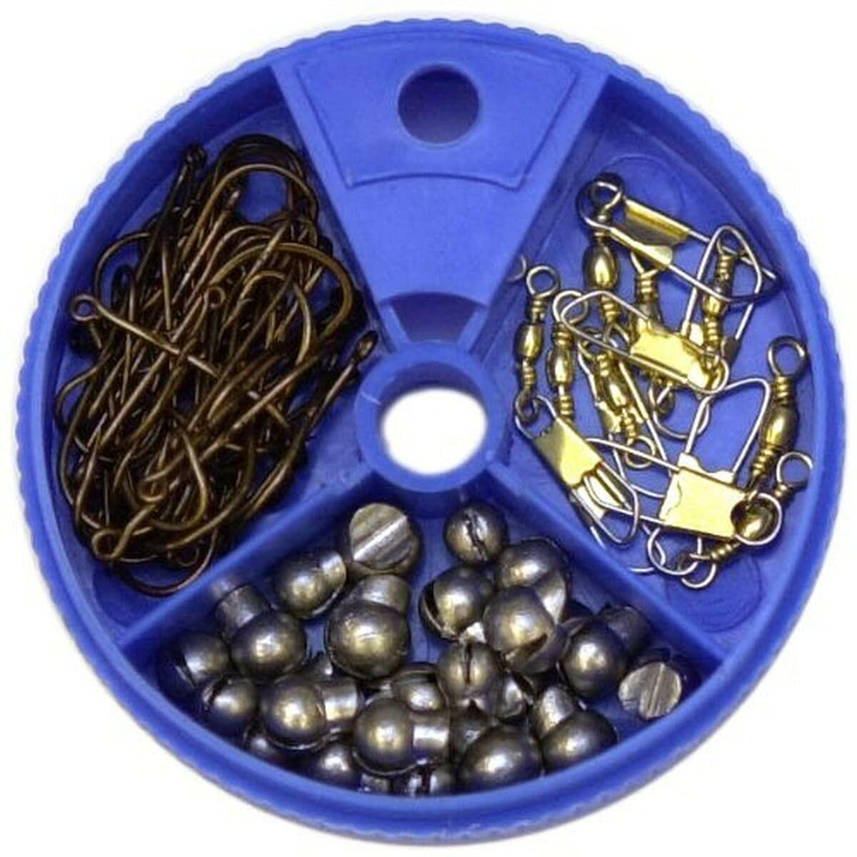 Eagle Claw 75 Piece Fishing Hooks Swivels Sinkers Assortment 05010H-001