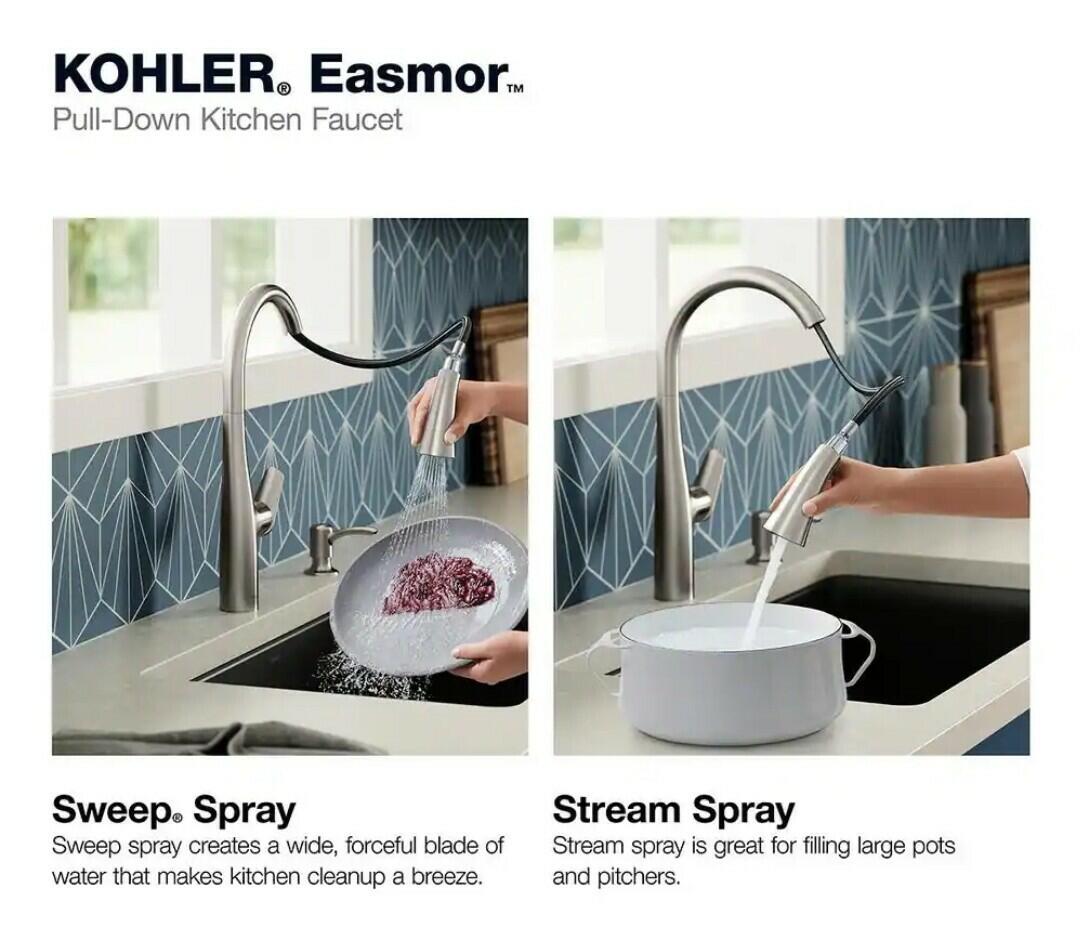 Kohler Easmor R30573-SD-VS Pull Down Kitchen Faucet Soap Dispenser Vibrant
