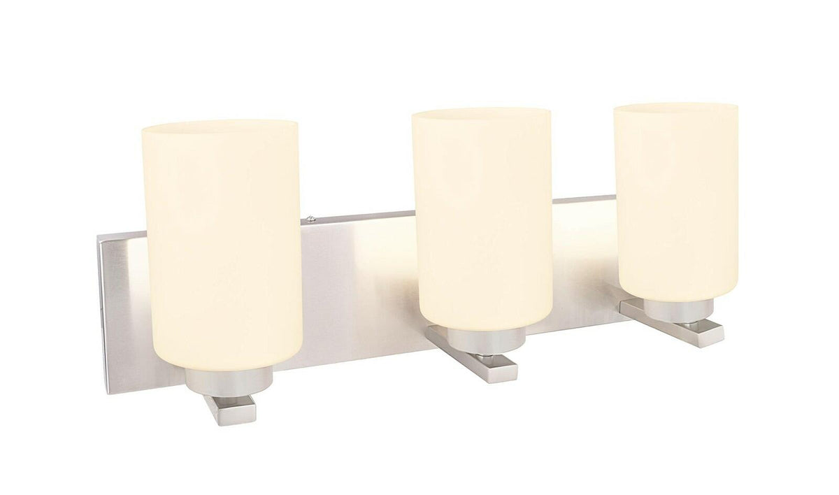 Aspen Creative 62220 - 3-Light Bathroom Vanity Satin Nickel Modern Wall Fixture