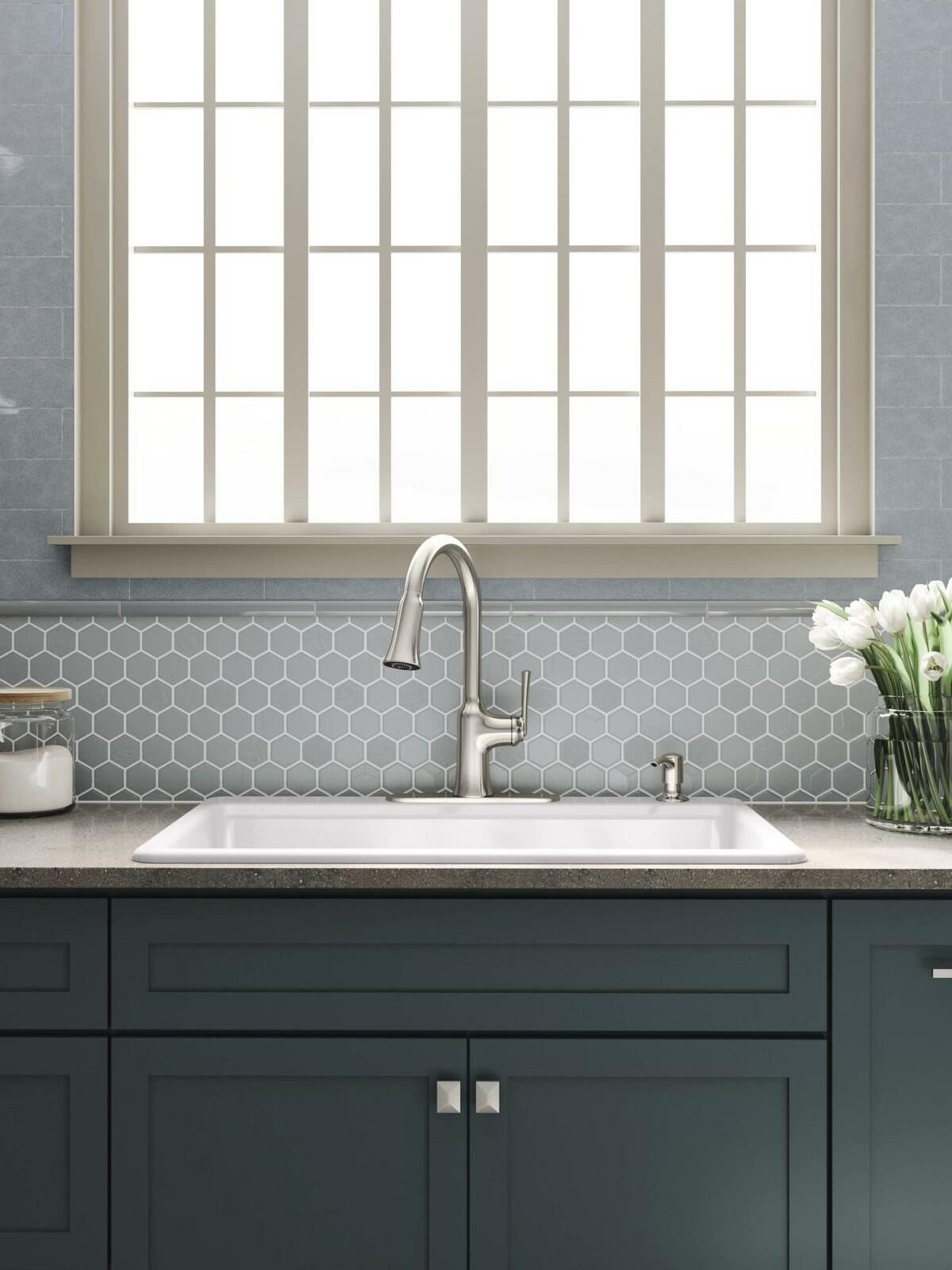 Kohler Brynn S10052217 Pull Down Kitchen Faucet w/Soap Dispenser Vibrant