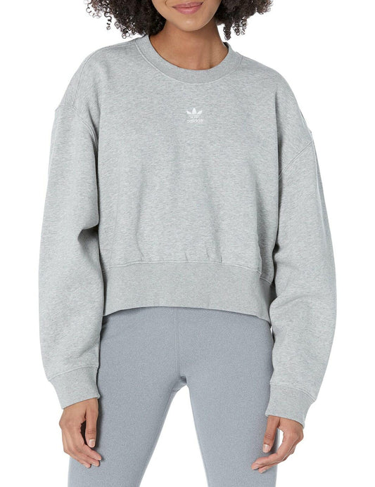adidas Originals Adicolor Fleece Sweatshirt Womens XL Medium Grey Heather