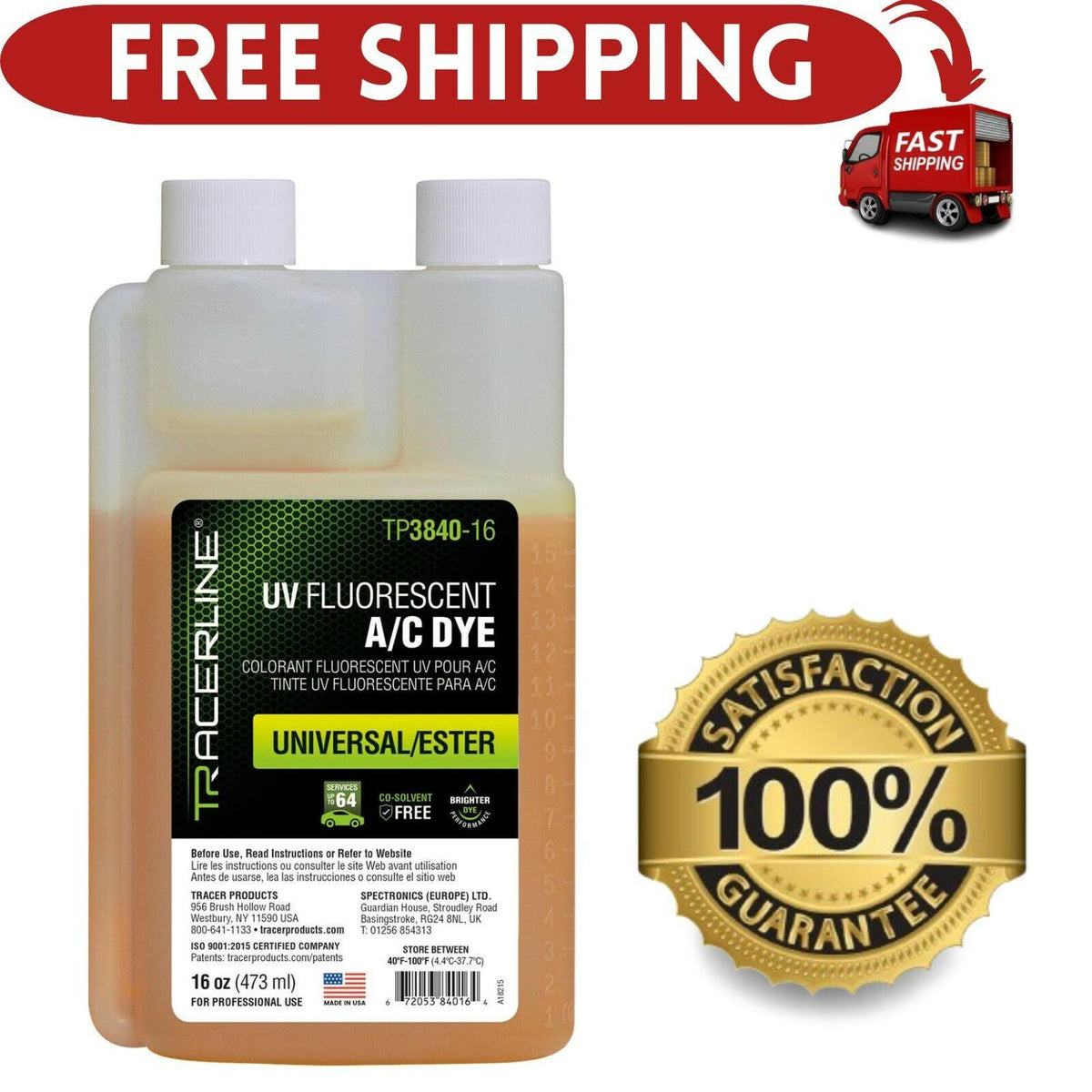 Tracer Products TP3840-16 UV A/C Leak Detection Dye 16 oz POE