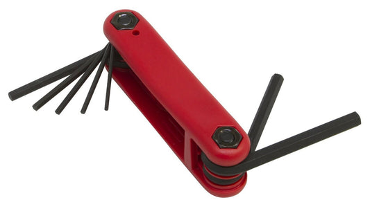 Lisle 42760 Metric Folding Hex Key Set - 7 Allen Keys, Folding T-Handle
