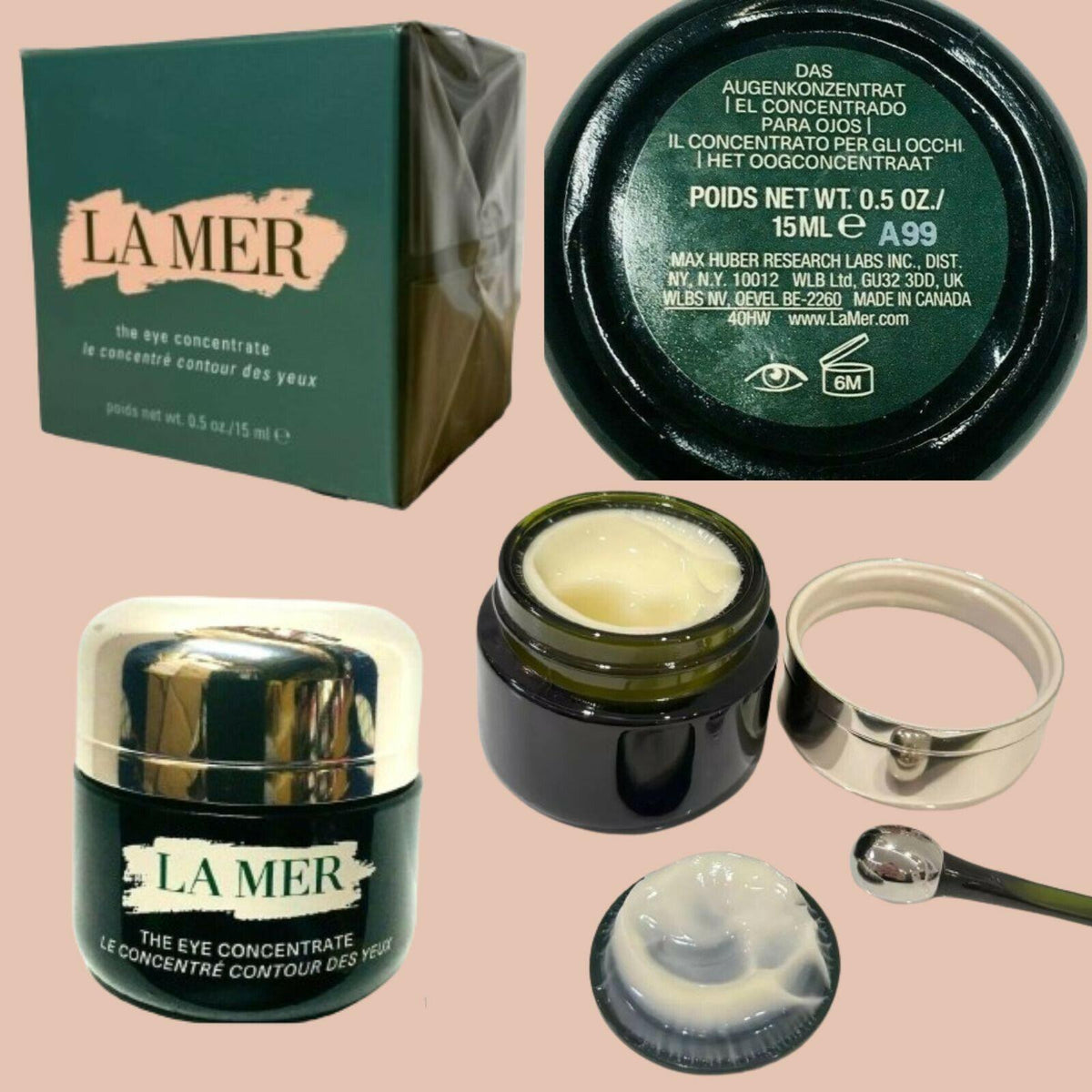 LA MER The Eye Concentrate 0.5 oz Cream for Dark Circles Puffiness Wrinkles