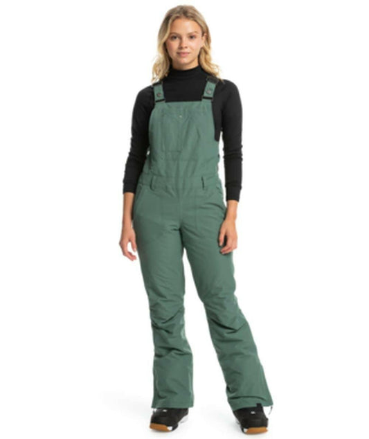 Roxy Womens Rideout Snow Bib Medium Waterproof Ski Snowboard Dark Forest