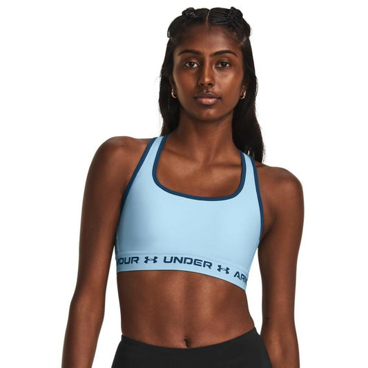 Under Armour Womens Crossback Mid Impact Sports BraDISC, (490) Blizzard / / Varsity Blue, Small
