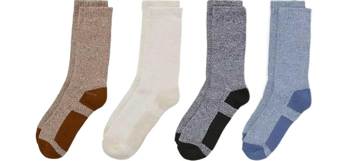 Alpine Design Performance Hiker Crew Socks 4 Pack Black Moisture-Wicking
