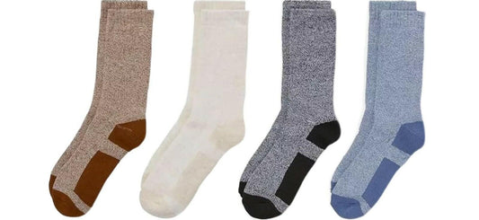 Alpine Design Performance Hiker Crew Socks 4 Pack Black Moisture-Wicking