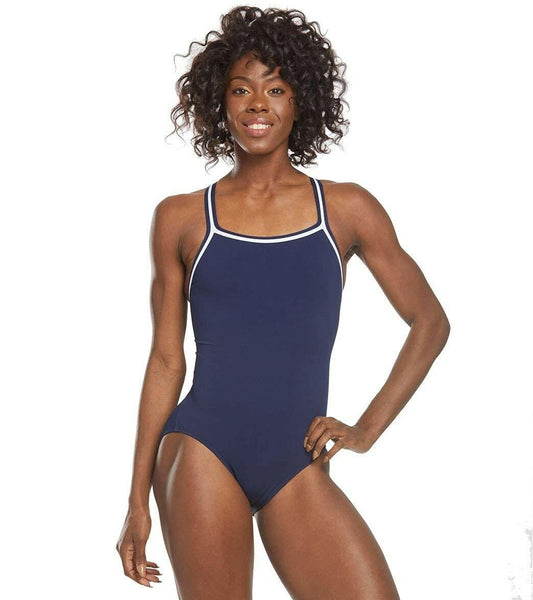 Dolfin Women's DBX Back Swimsuit Navy Solid Size 36 Swimwear