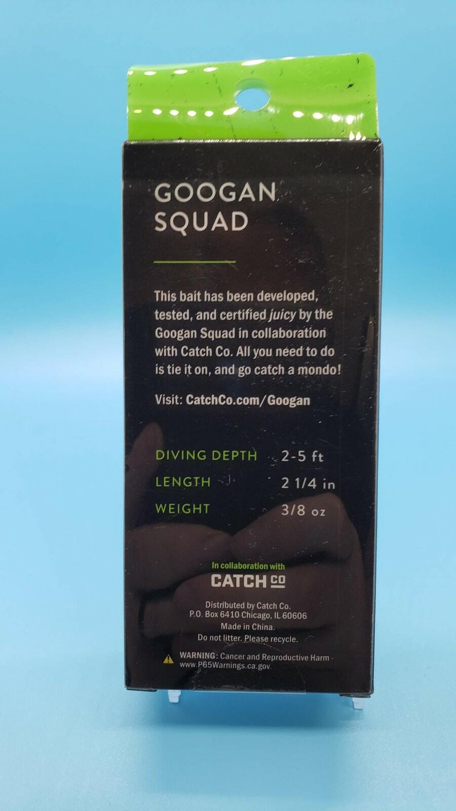 Googan Squad Banger Crankbait 2-1/4" 3/8oz Chartreuse Black Back Fishing Lure