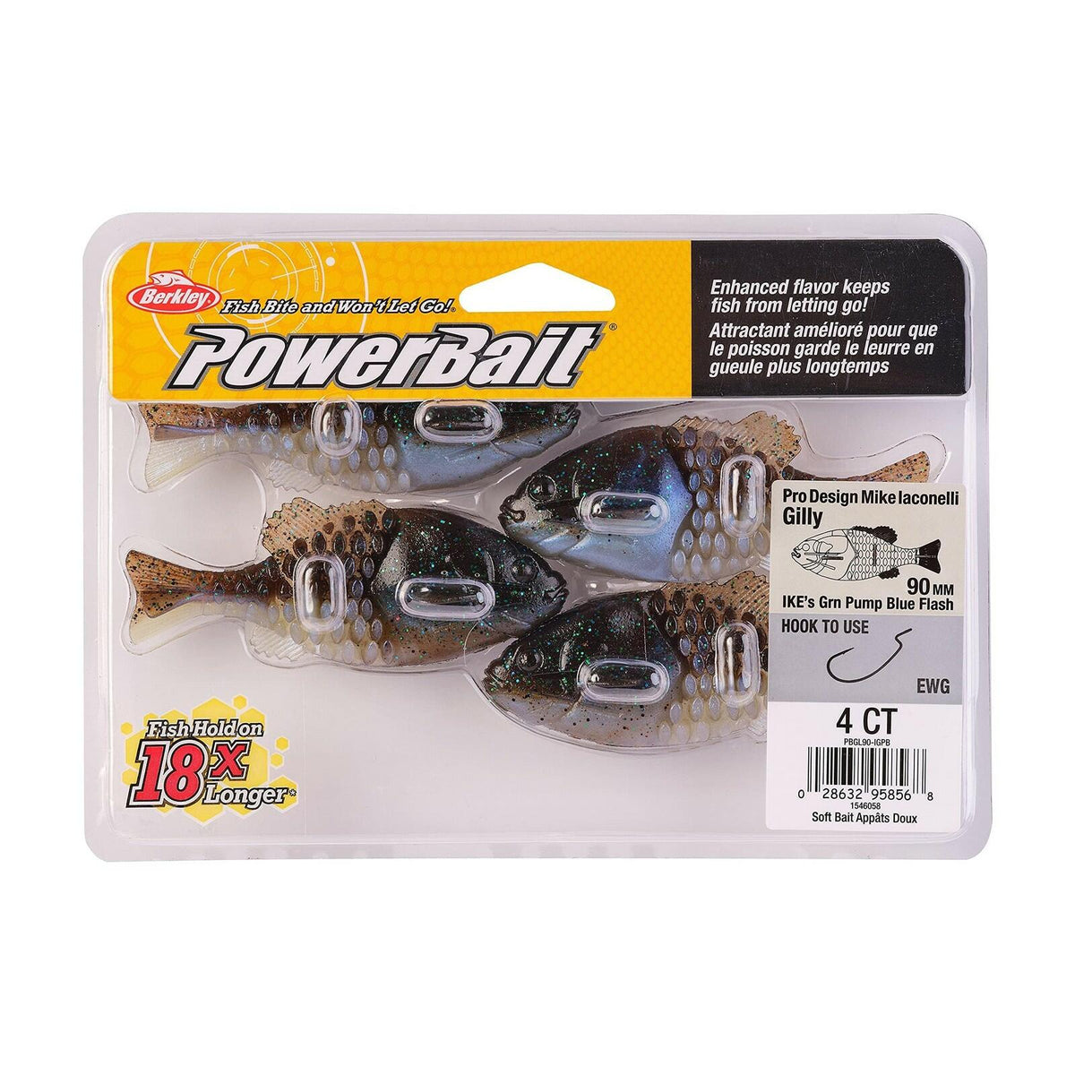 Berkley Powerbait Gilly Soft Bait 110mm - IKE's Green Pumpkin Blue Flash