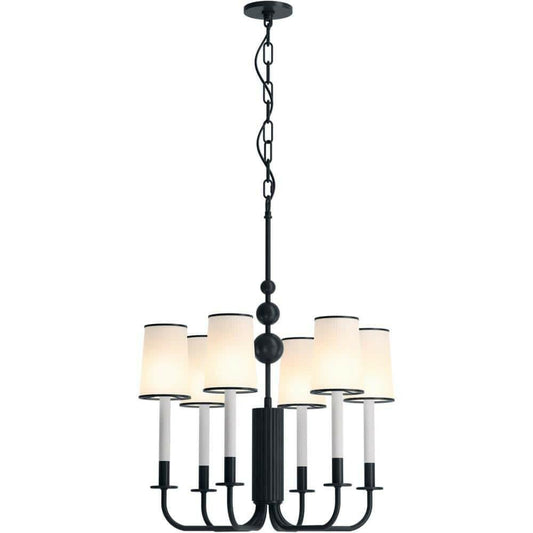Kohler Tresdoux 27441-CH06-GNL 6 Light Chandelier 24 in Gunmetal Matte Glass E12