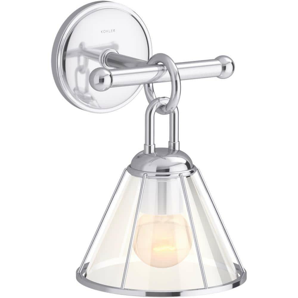 Kohler Terret 27741 SC01 One Light Wall Sconce Polished Chrome Clear Glass