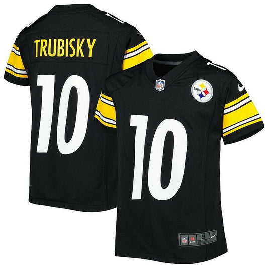 Nike Mitchell Trubisky Black Pittsburgh Steelers Game Jersey for Big Boys