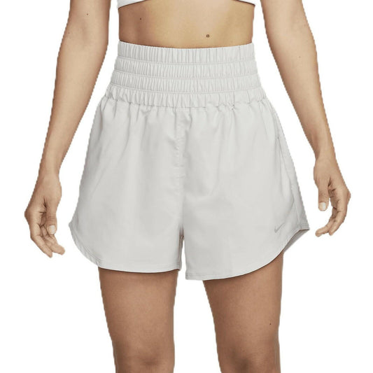 Nike One Women's Dri-FIT High-Waisted Brief-Lined Shorts, Small, Light Iron