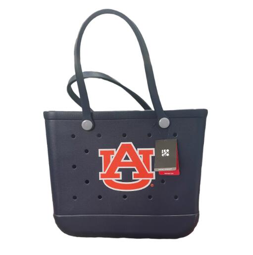 Logo Brands Auburn Venture Large Navy Tote Bag for Beach Camping Fishing