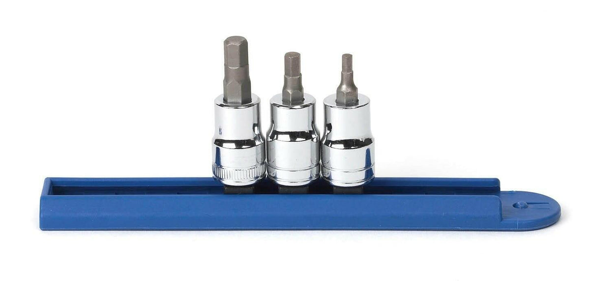 GEARWRENCH 80570 3-Piece Hex Bit Socket Set 3/8" Drive Chrome Tools