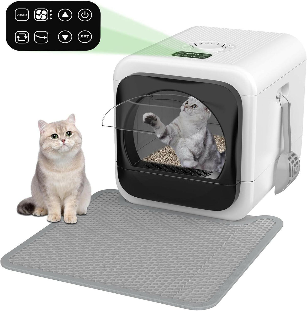 Smart Deodorant Cat Litter Box Odor Control Enclosed Open Box