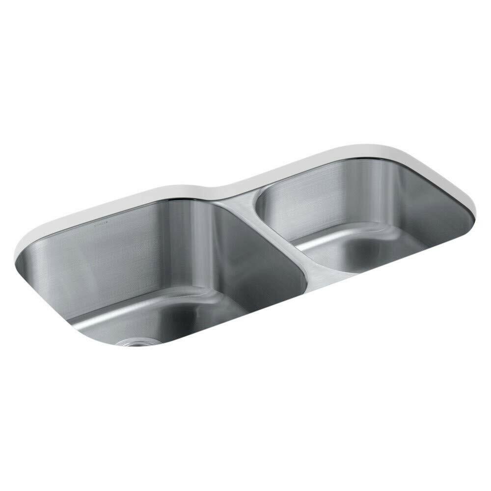 Kohler Undertone K-3356-HCF-NA 35.25 in Double Bowl Undermount Kitchen Sink