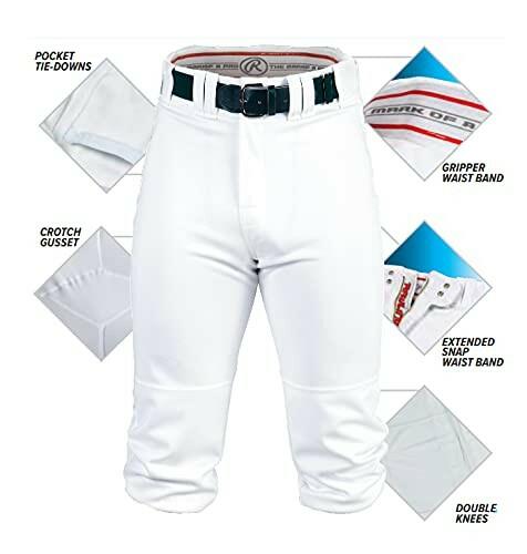Rawlings PRO 150 Knicker Baseball Pants - White, Adult Large, 051RW020