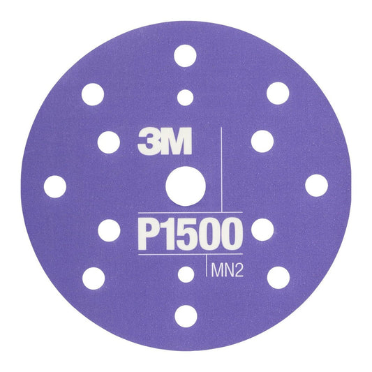 3M Hookit 34409 6in P1500 Flexible Abrasive Sanding Disc 25 Pack Paint
