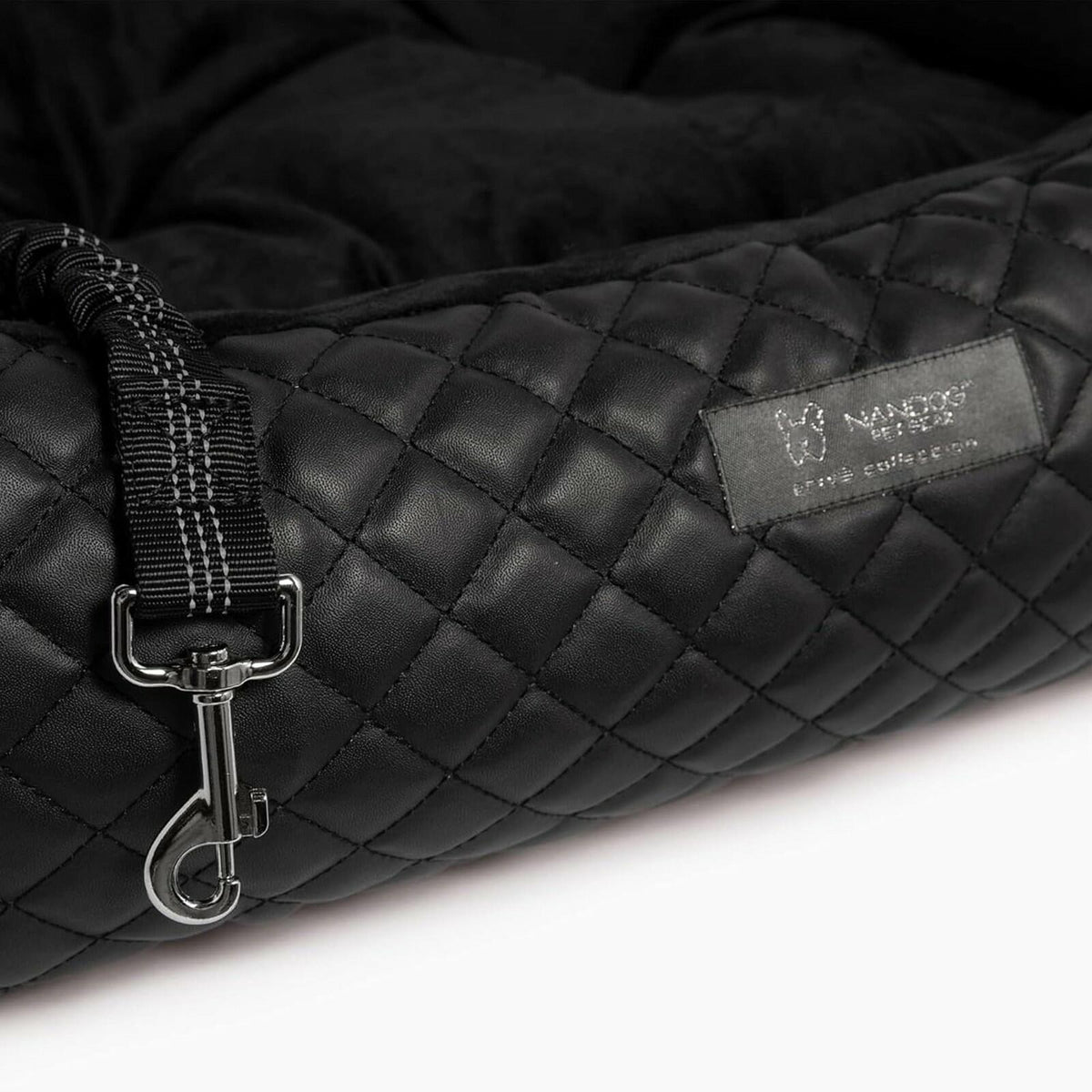 Nandog Pet Gear Luxury Quilted Dog Car Seat Bed Light Gray Small