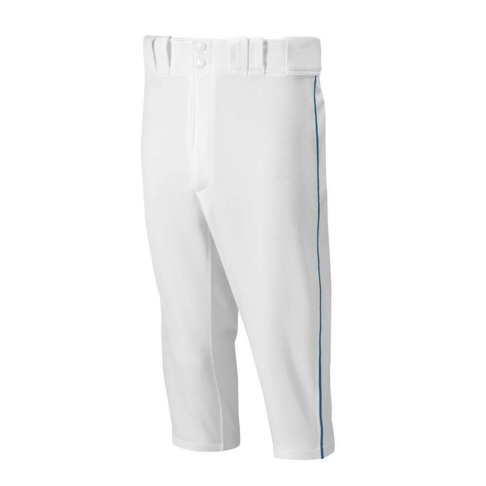Mizuno Men's Premier Short Piped Pant White/Navy Size Medium