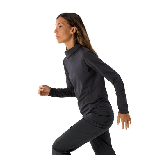 Arc'teryx Rho Hoody Women's Lightweight Base Layer Hoody Black Small