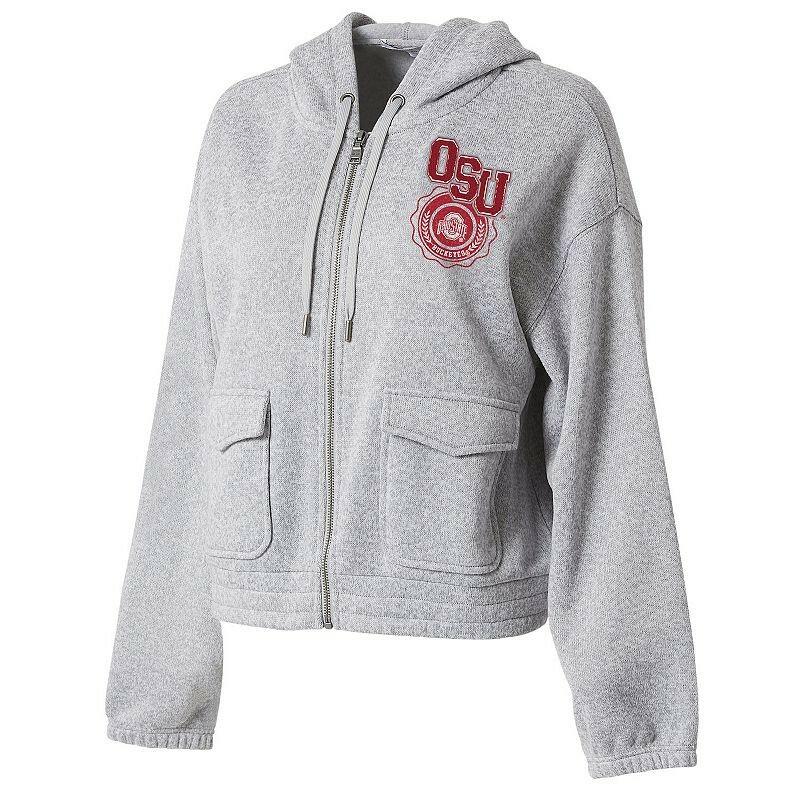 Women's Ohio State Buckeyes Full-Zip Hoodie by Erin Andrews, Size Small Gray