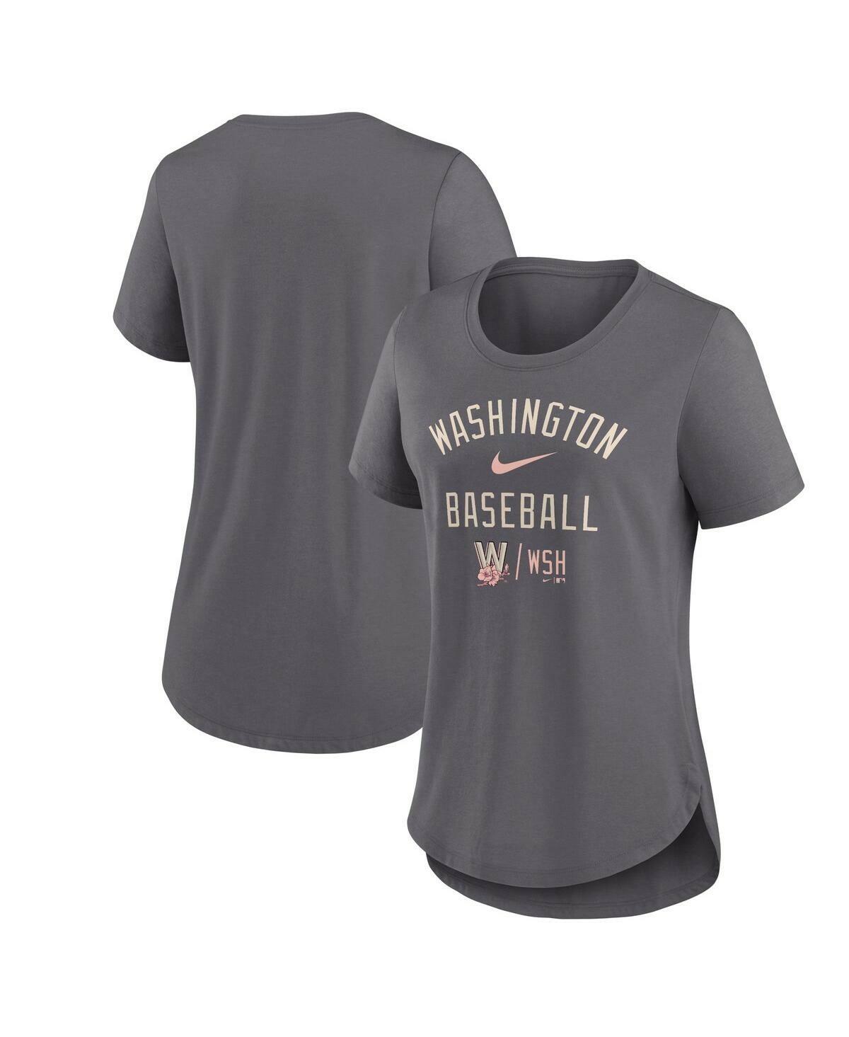 Nike Women's Gray Washington Nationals City Connect Tri-Blend T-shirt S