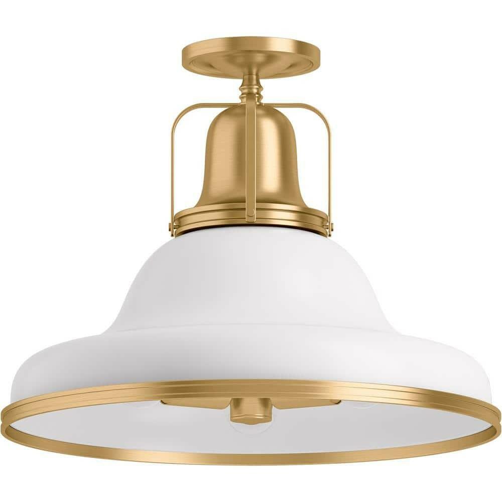 Kohler Hauksbee 32294-SF03-WGL 18" 3-Light Semi-Flush Ceiling Light White