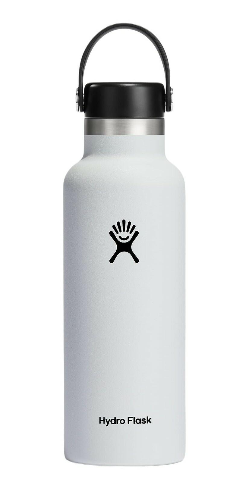 Hydro Flask 18 Oz Water Bottle with Standard Flex Cap - White Steel Thermos