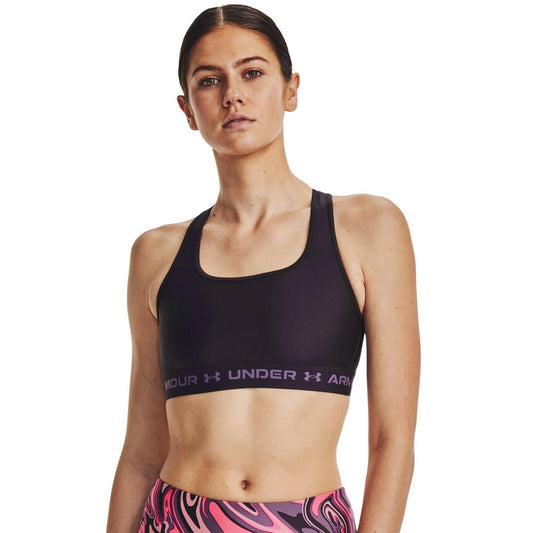 Under Armour Womens Crossback Mid Impact Sports Bra XS Tux Purple Retro