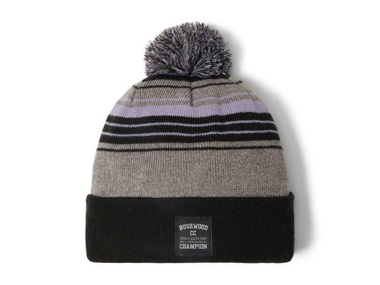 TravisMathew Doggy Paddle Beanie Black Striped Hat One Size
