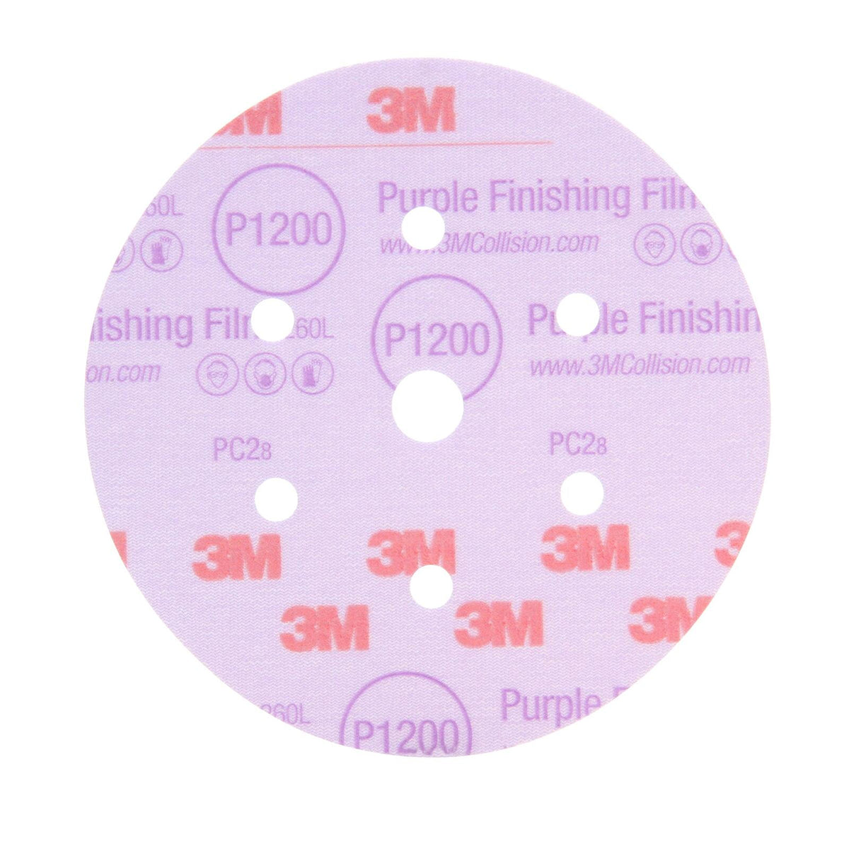 3M Hookit Purple 260L Finishing Film Disc 6 in 30768 Dust-Free Sanding