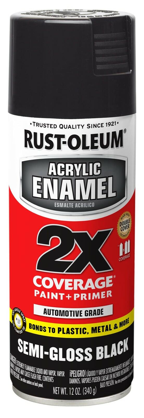Rust-Oleum 271915 2X Spray Paint 12 oz Semi-Gloss Black - Finish