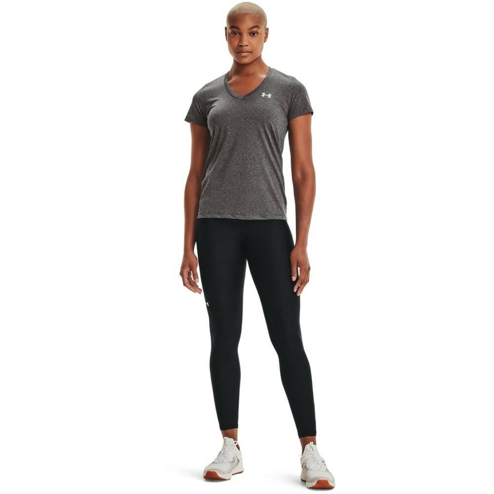 Under Armour Women's V-Neck SM Gray Tech Shirt - Lightweight Activewear Top